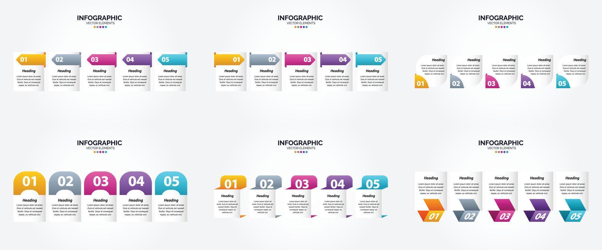 ilustración vectorial infografía conjunto de diseño plano para folleto publicitario y revista vector