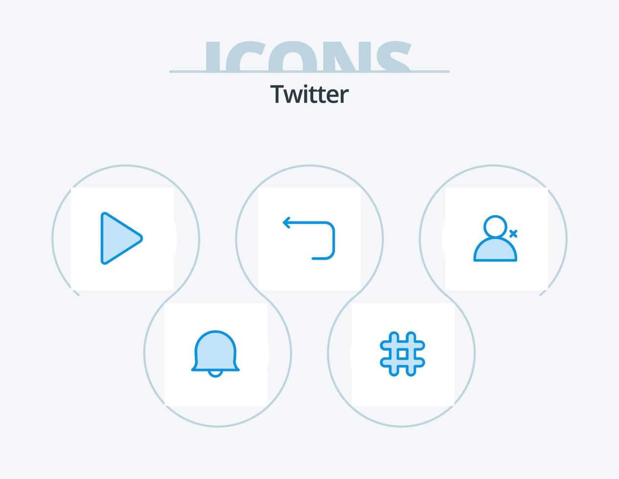 Twitter Blue Icon Pack 5 Icon Design. . twitter. video. discover people. loop arrow vector