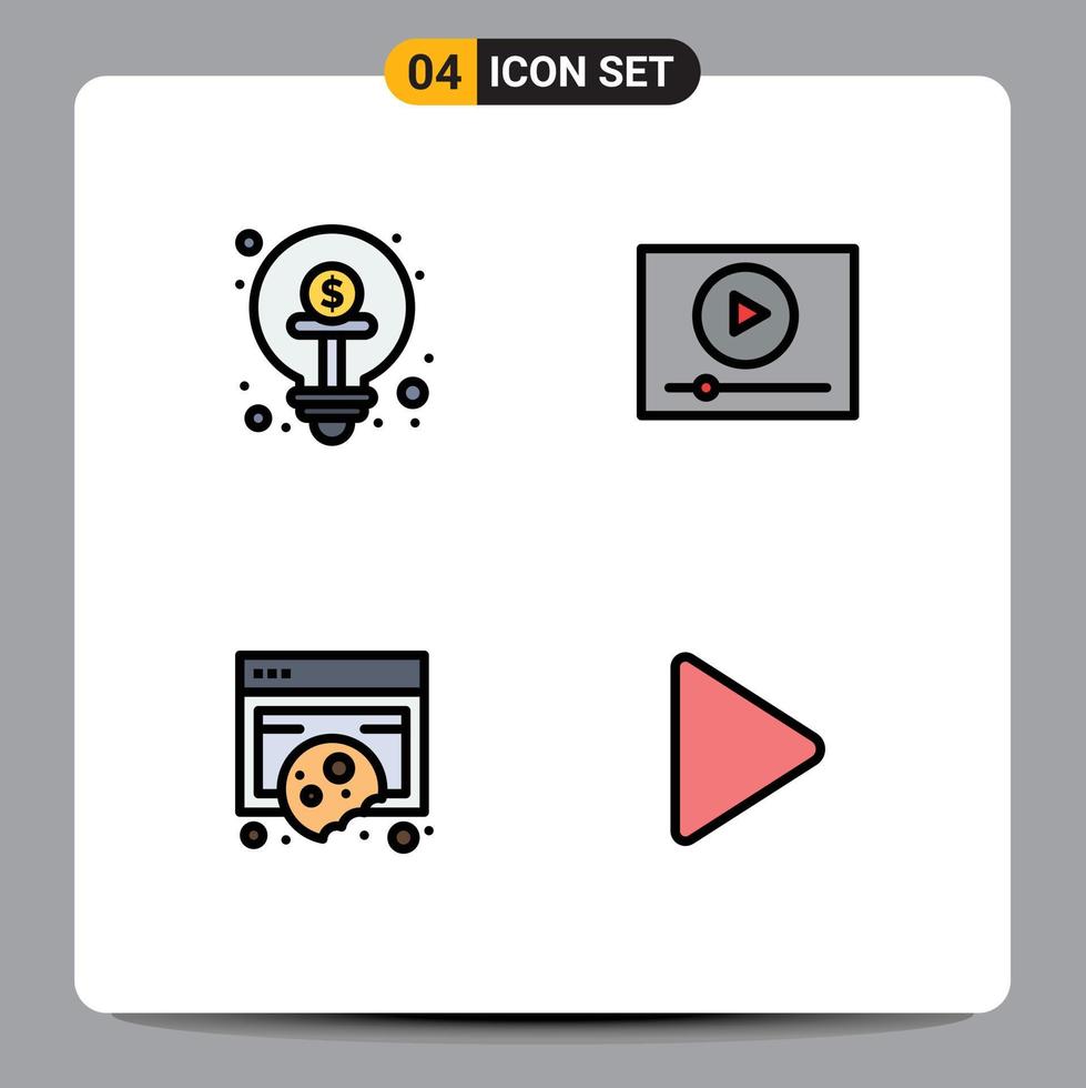 4 Creative Icons Modern Signs and Symbols of business compliance funding play data Editable Vector Design Elements