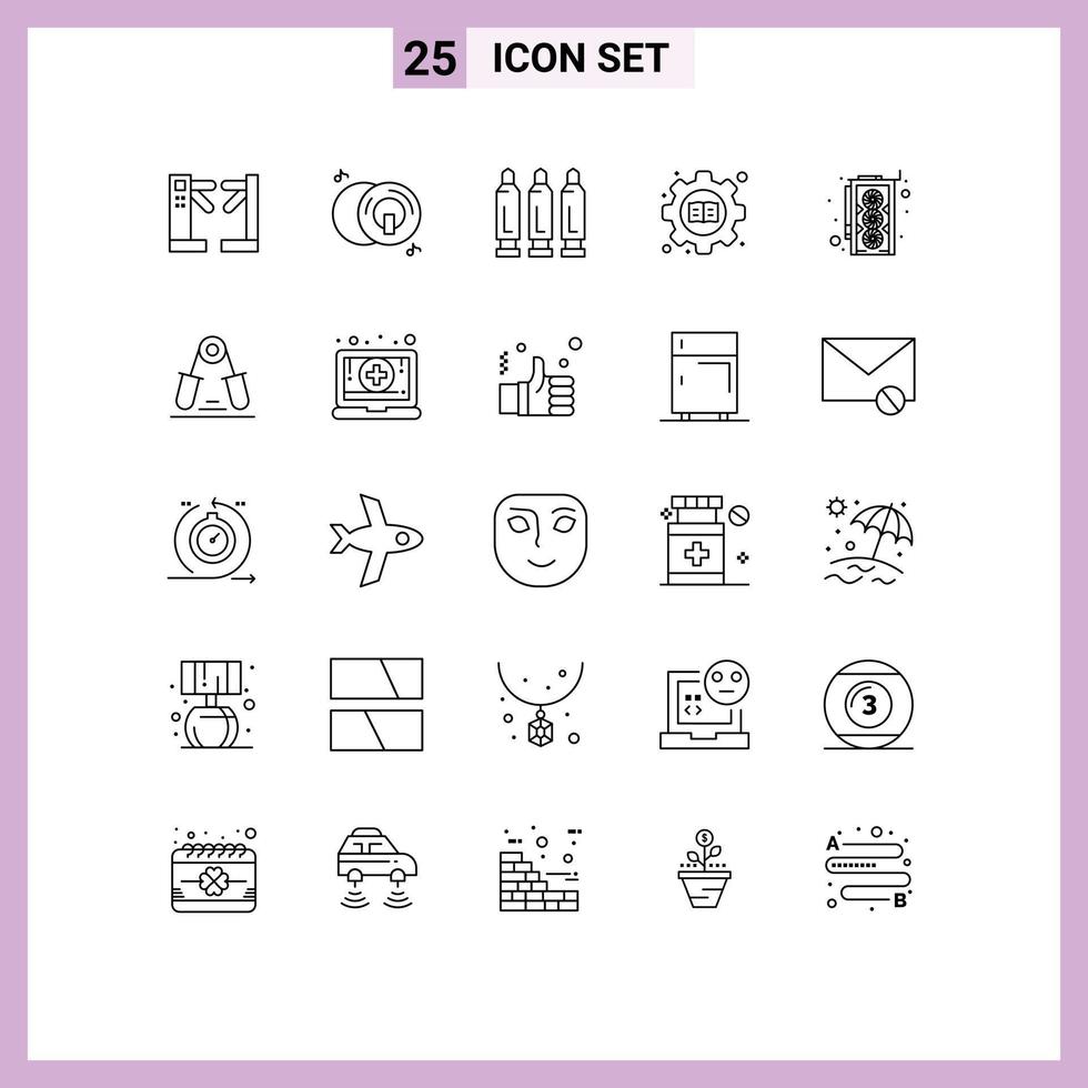 paquete de iconos vectoriales de stock de 25 signos y símbolos de línea para elementos de diseño vectorial editables de educación de configuración de viñetas de libros de tarjetas gráficas vector