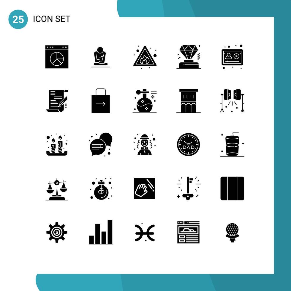 conjunto de 25 iconos de interfaz de usuario modernos signos de símbolos para miembros de alerta de cuenta de perfil elementos de diseño de vectores editables de negocios