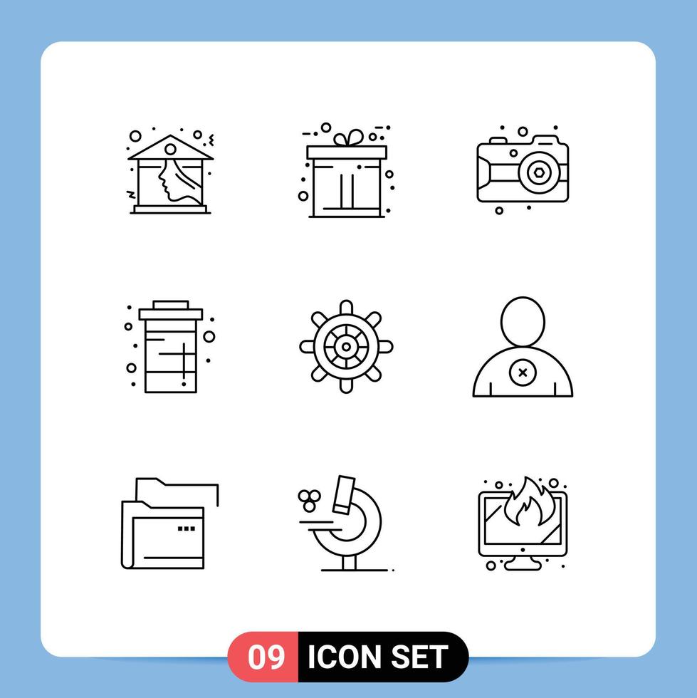 Modern Set of 9 Outlines Pictograph of ship water arts soda diet Editable Vector Design Elements