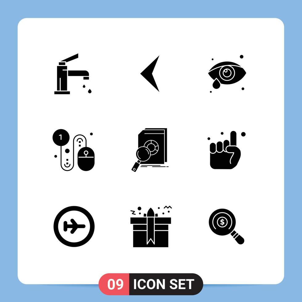 9 Creative Icons Modern Signs and Symbols of data pay per click eye care pay buy Editable Vector Design Elements