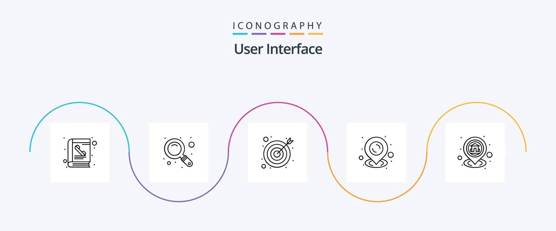 User Interface Line 5 Icon Pack Including navigation. location. goal. home. streamline vector