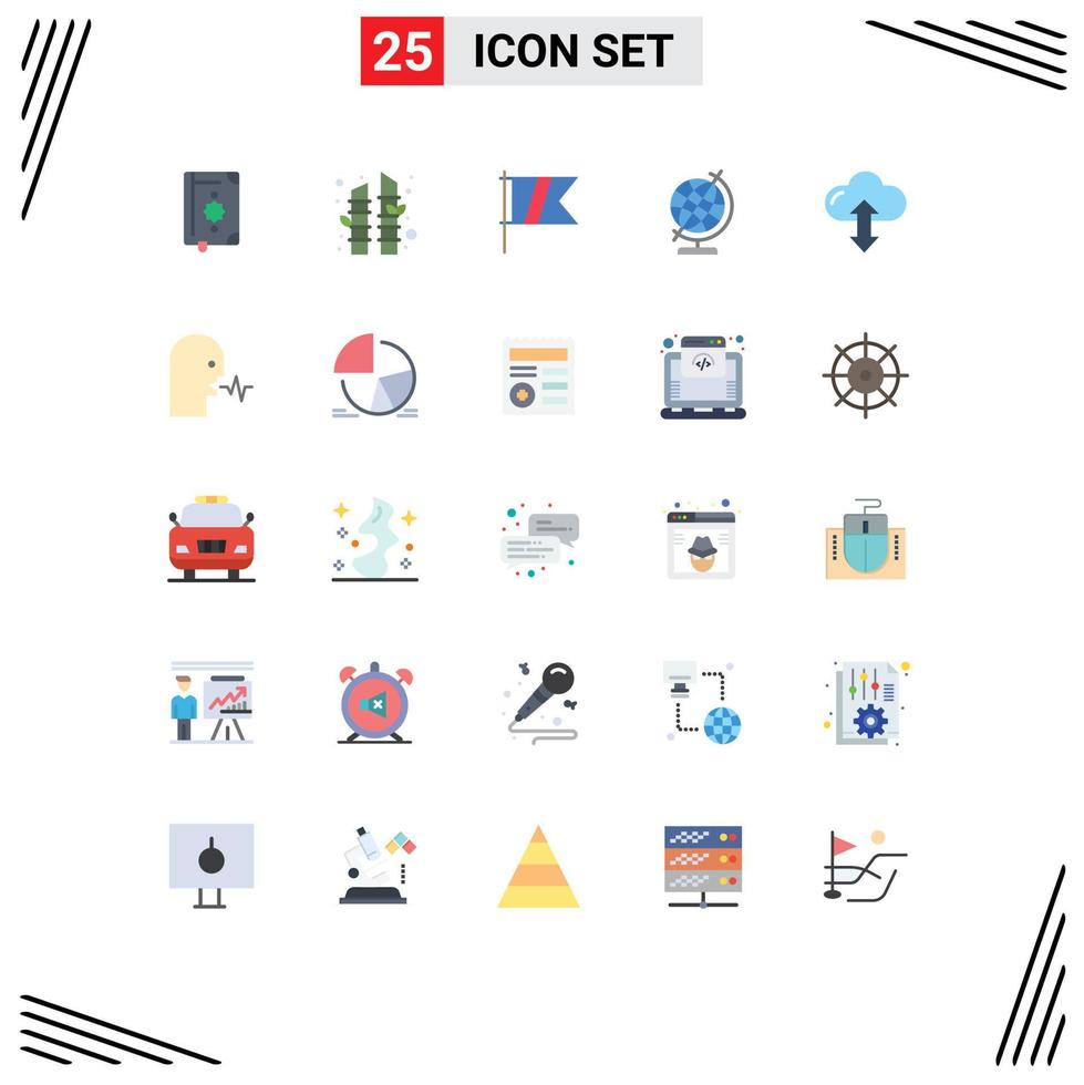 25 Creative Icons Modern Signs and Symbols of up cloud golf globe education Editable Vector Design Elements