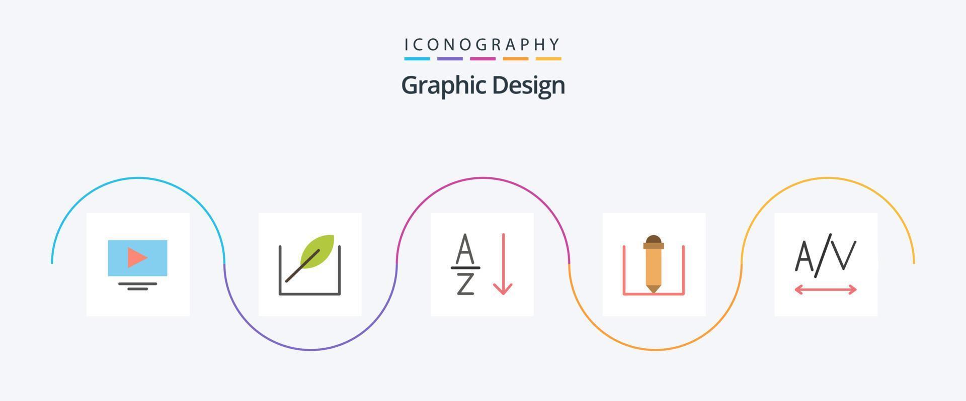 paquete de iconos planos de diseño 5 que incluye. clasificar. seguimiento vector