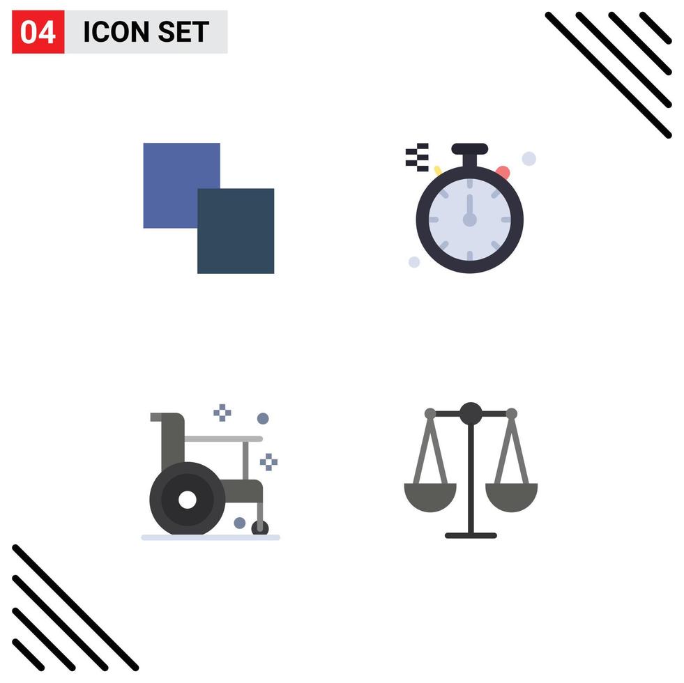 símbolos de iconos universales grupo de 4 iconos planos modernos de clon salud brújula enfermedad equilibrio elementos de diseño vectorial editables vector