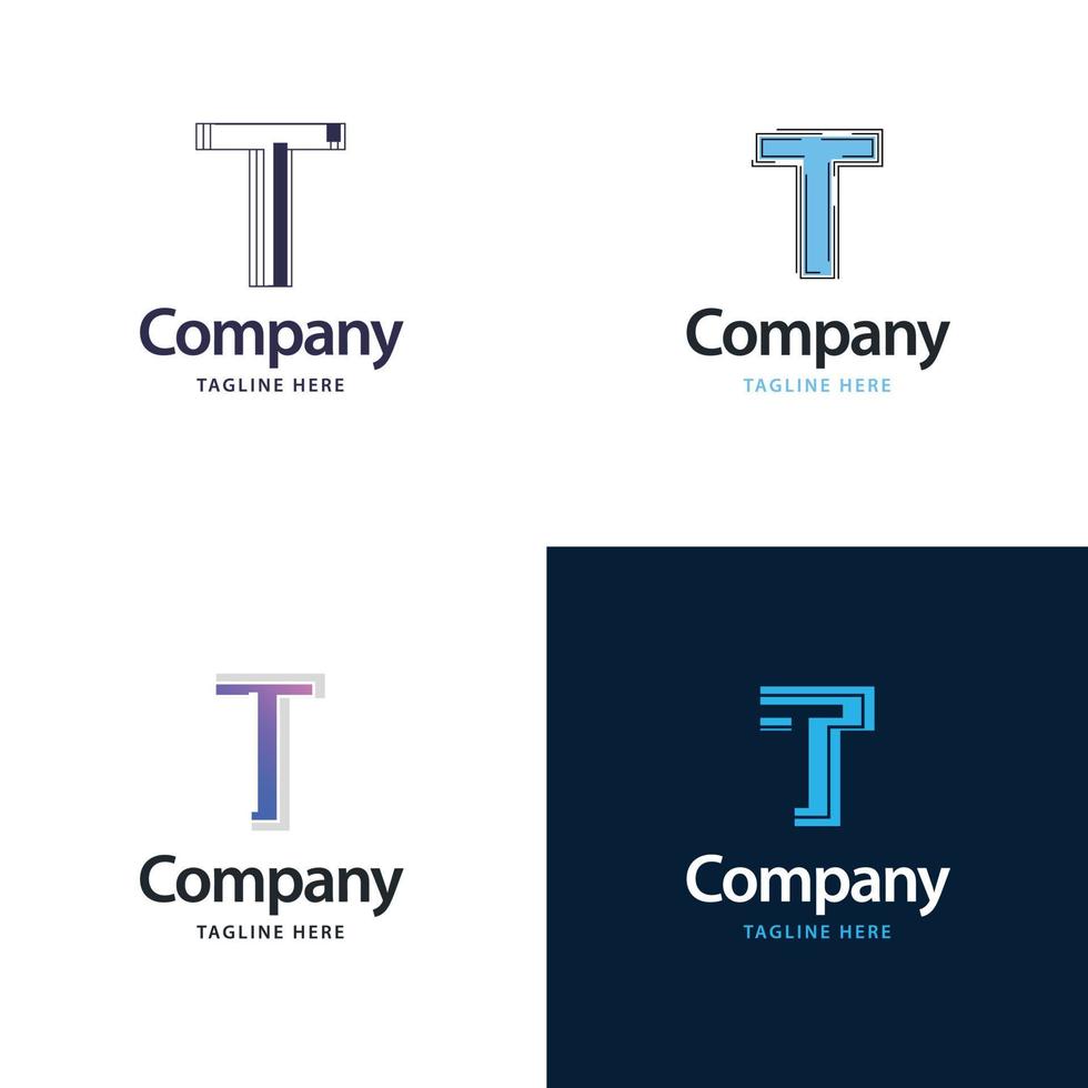 Letter T Big Logo Pack Design Creative Modern logos design for your business vector