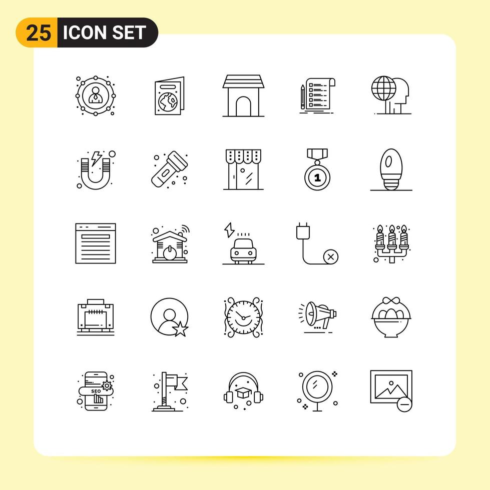 User Interface Pack of 25 Basic Lines of global marketing card appliance invoice file Editable Vector Design Elements