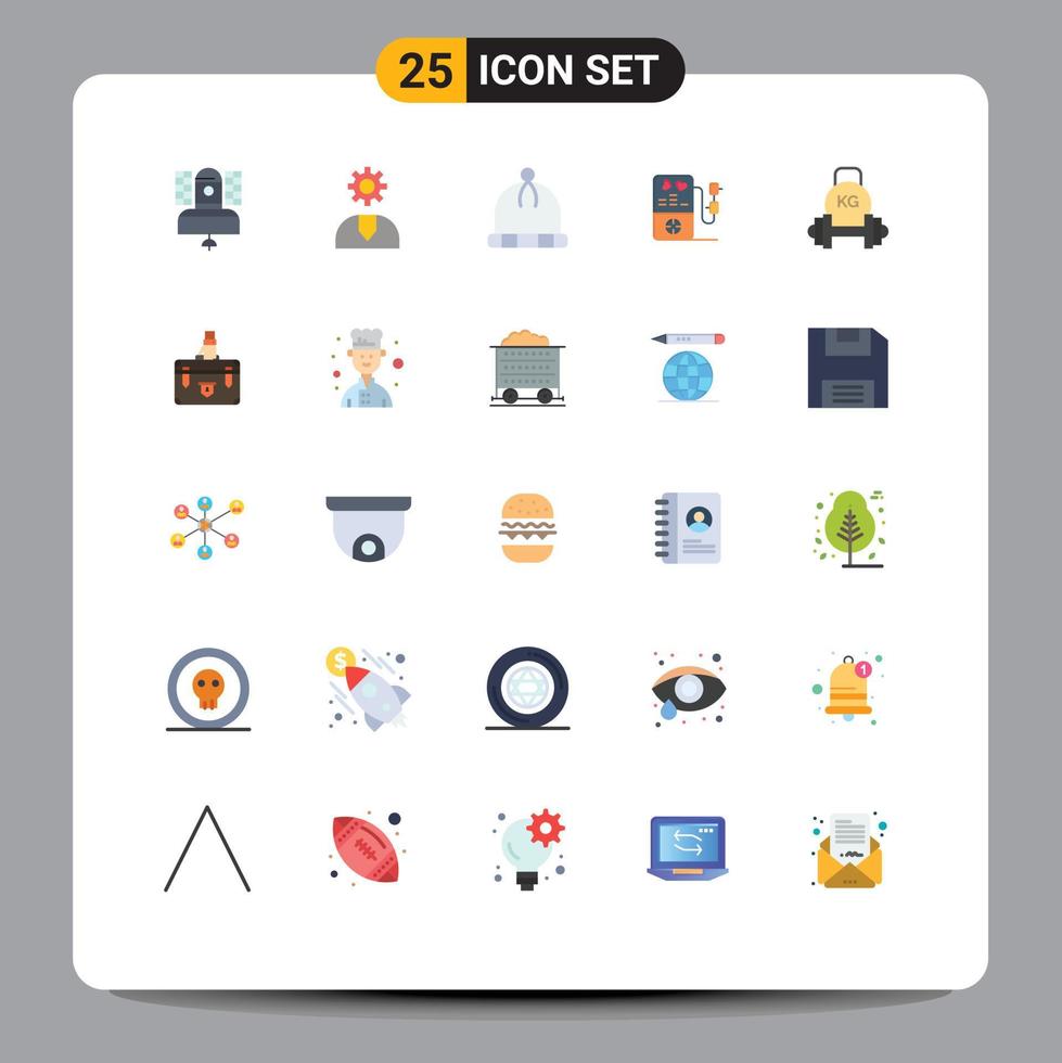 conjunto de 25 iconos modernos de la interfaz de usuario signos de símbolos para el servicio de bodas con pesas elementos de diseño vectorial editables vector