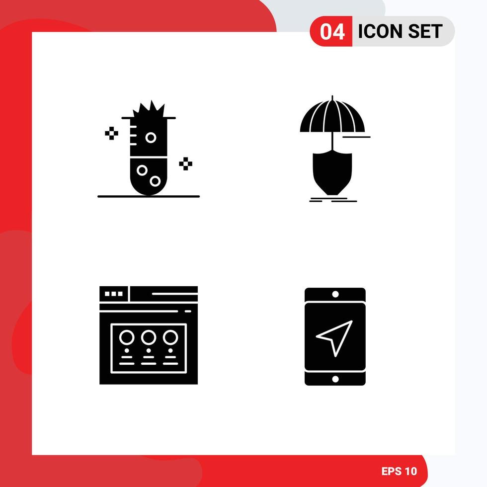 Universal Solid Glyph Signs Symbols of alcoholic fermentation shield nuclear fission protection page Editable Vector Design Elements