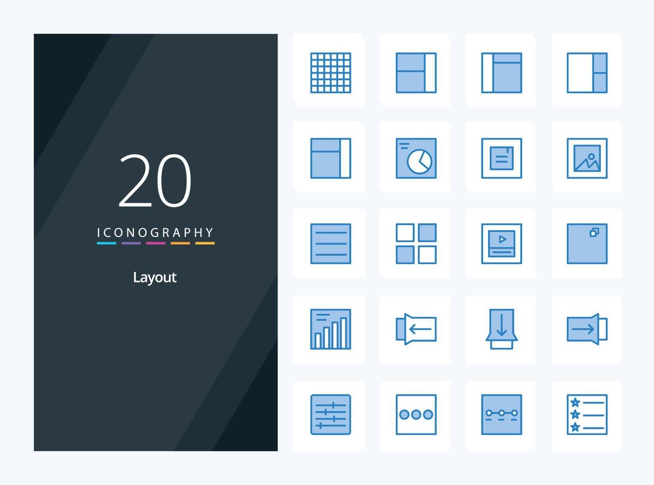 20 Layout Blue Color icon for presentation vector