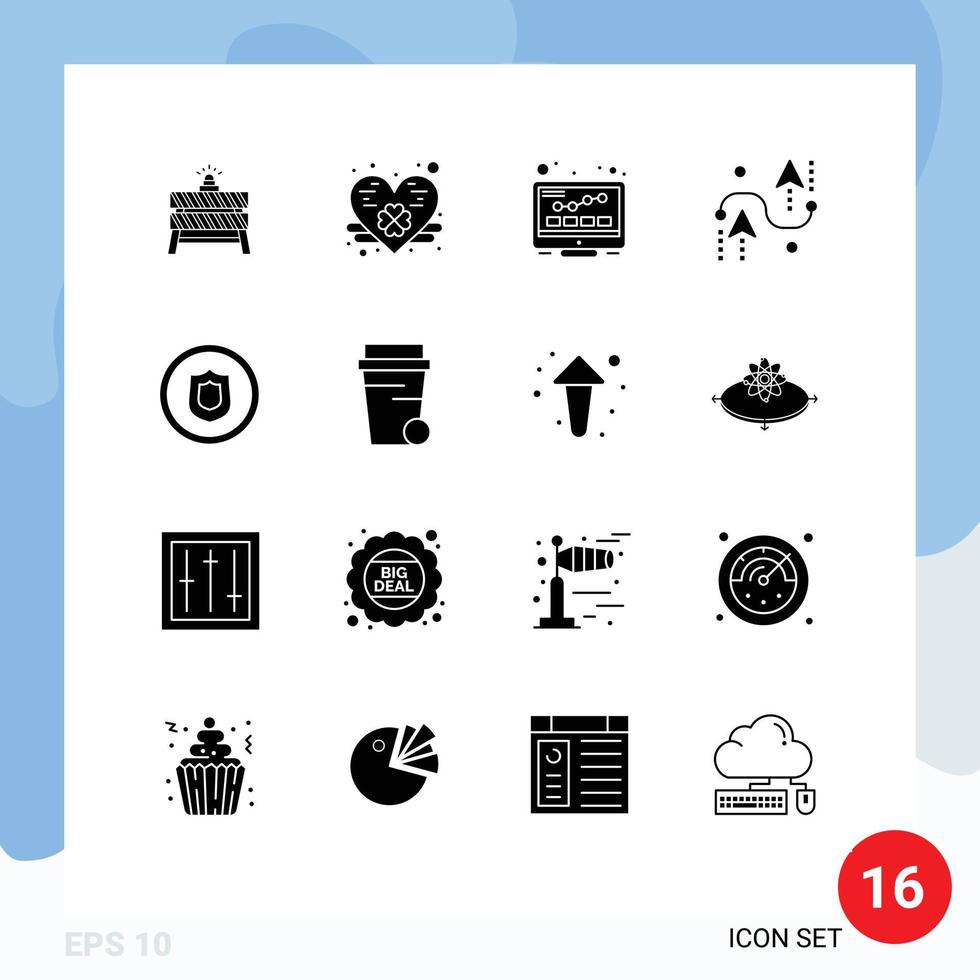 Pack of 16 creative Solid Glyphs of award development internet design coding Editable Vector Design Elements