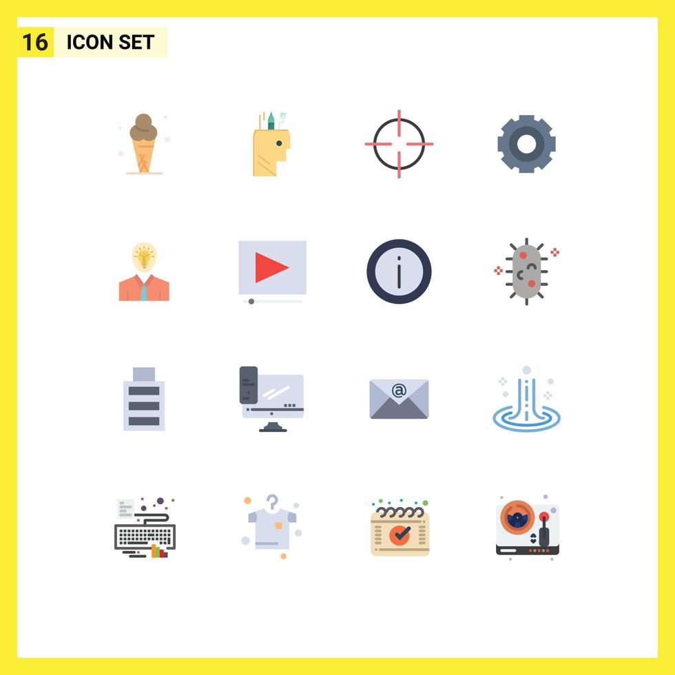 16 Thematic Vector Flat Colors and Editable Symbols of man setting oil job basic Editable Pack of Creative Vector Design Elements