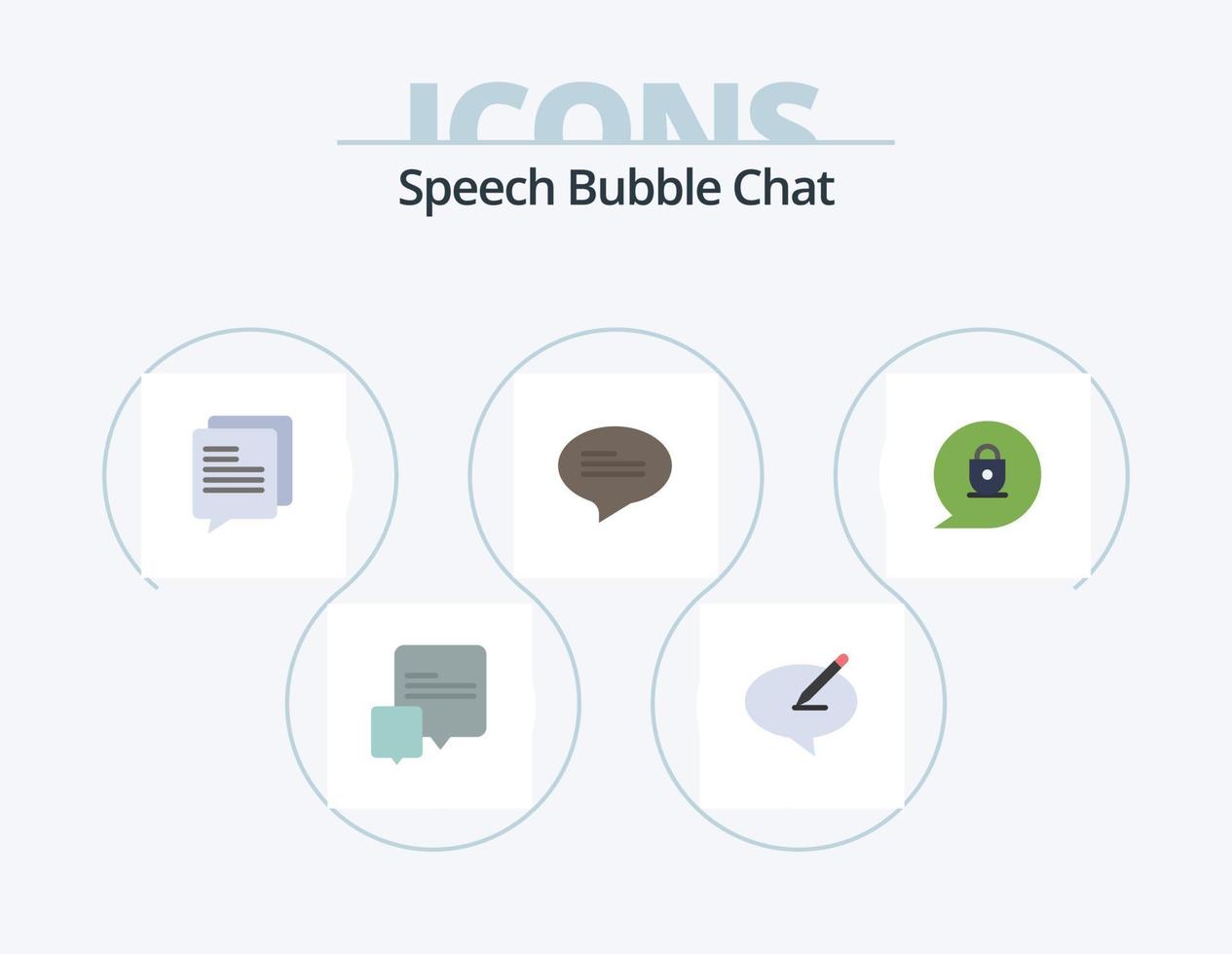 Chat Flat Icon Pack 5 Icon Design. . note. . lock vector