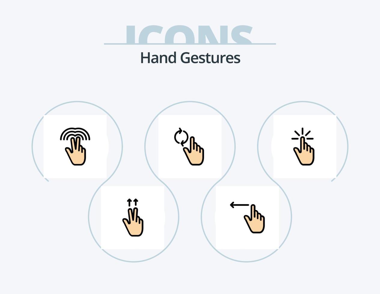 Hand Gestures Line Filled Icon Pack 5 Icon Design. . gesture. up. finger. vector