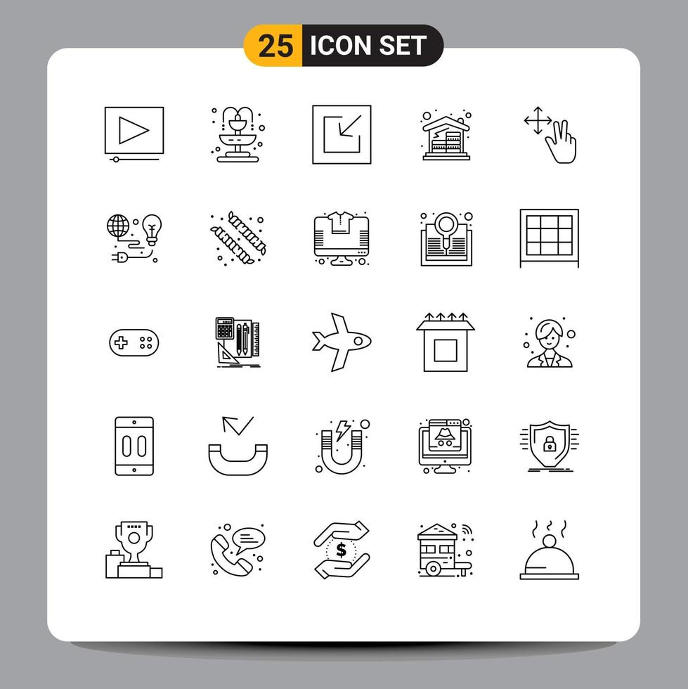 Group of 25 Lines Signs and Symbols for green hold save gesture money Editable Vector Design Elements