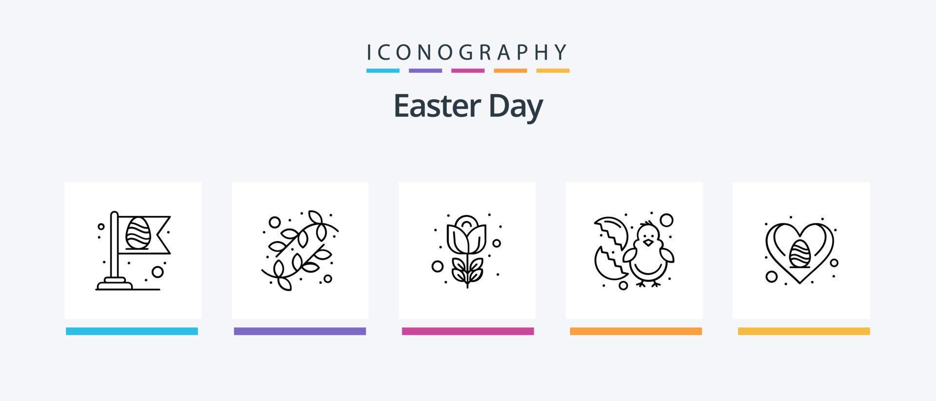 Easter Line 5 Icon Pack Including cross. cross. animal. christian. mobile. Creative Icons Design vector