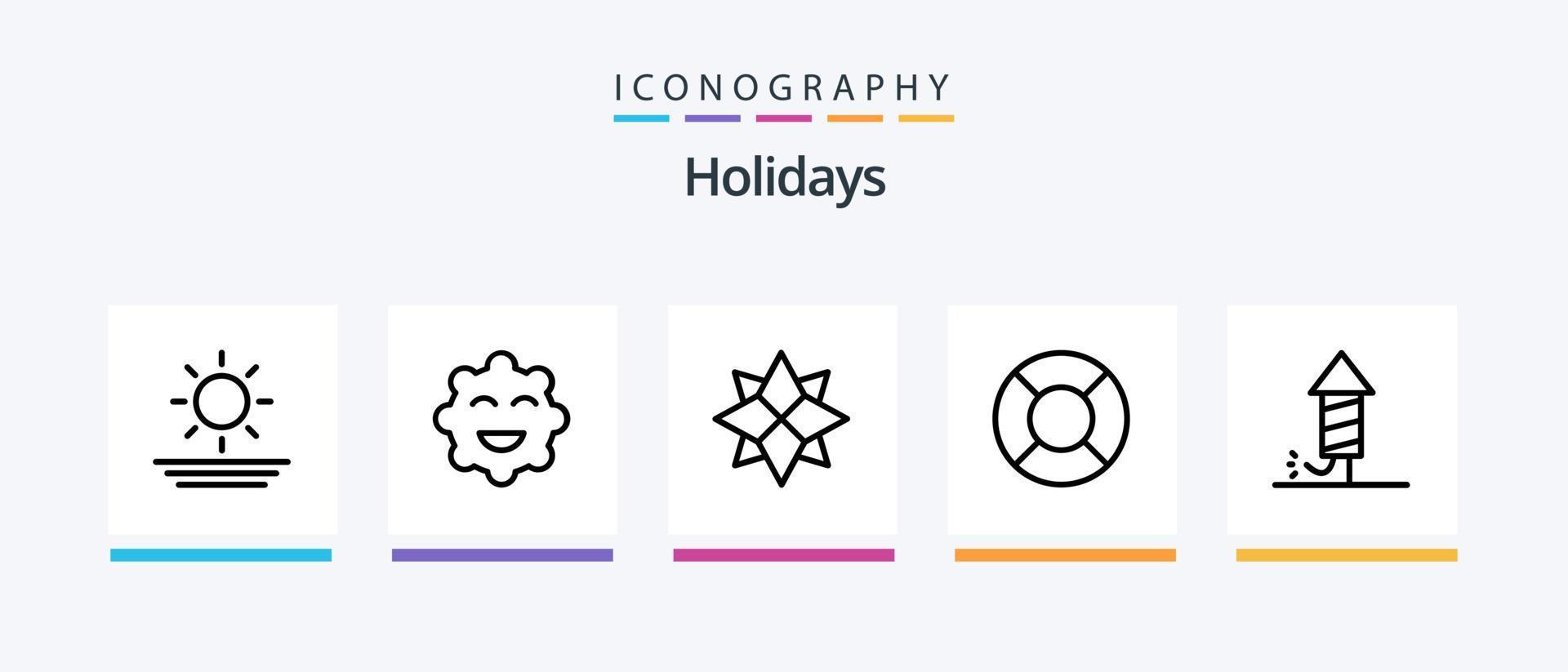 Holidays Line 5 Icon Pack Including . present. holiday. gift. xmas. Creative Icons Design vector