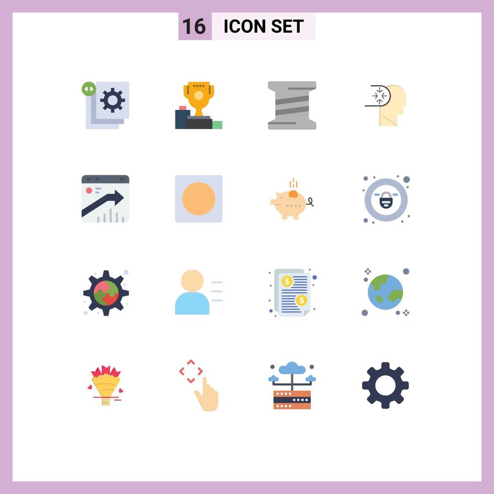 16 Universal Flat Colors Set for Web and Mobile Applications arrow disorder cup autism thread Editable Pack of Creative Vector Design Elements