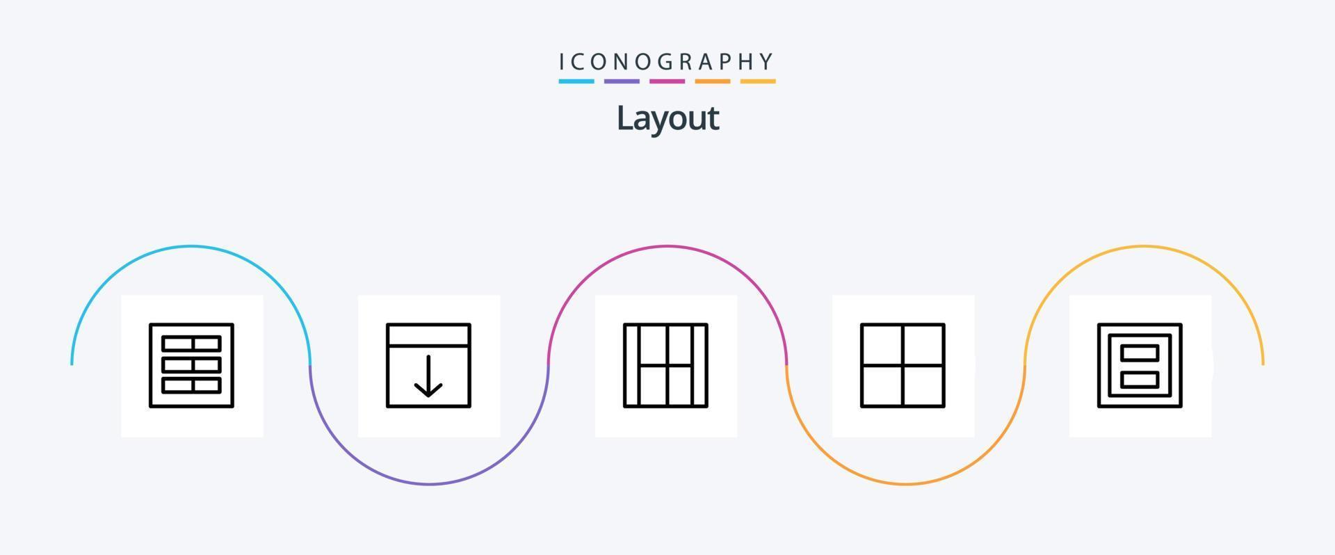 Layout Line 5 Icon Pack Including display. grid. layout. layout. draw vector