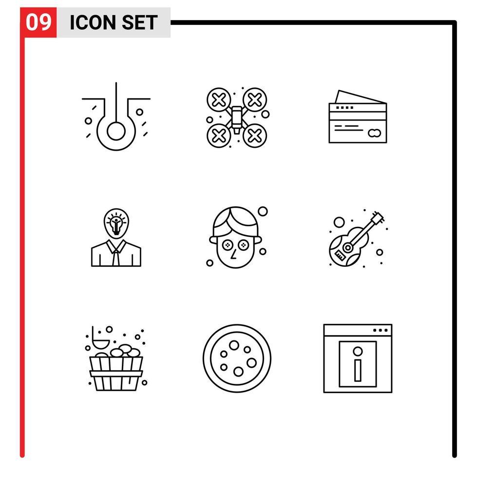 9 Creative Icons Modern Signs and Symbols of success man banking shopping finance Editable Vector Design Elements