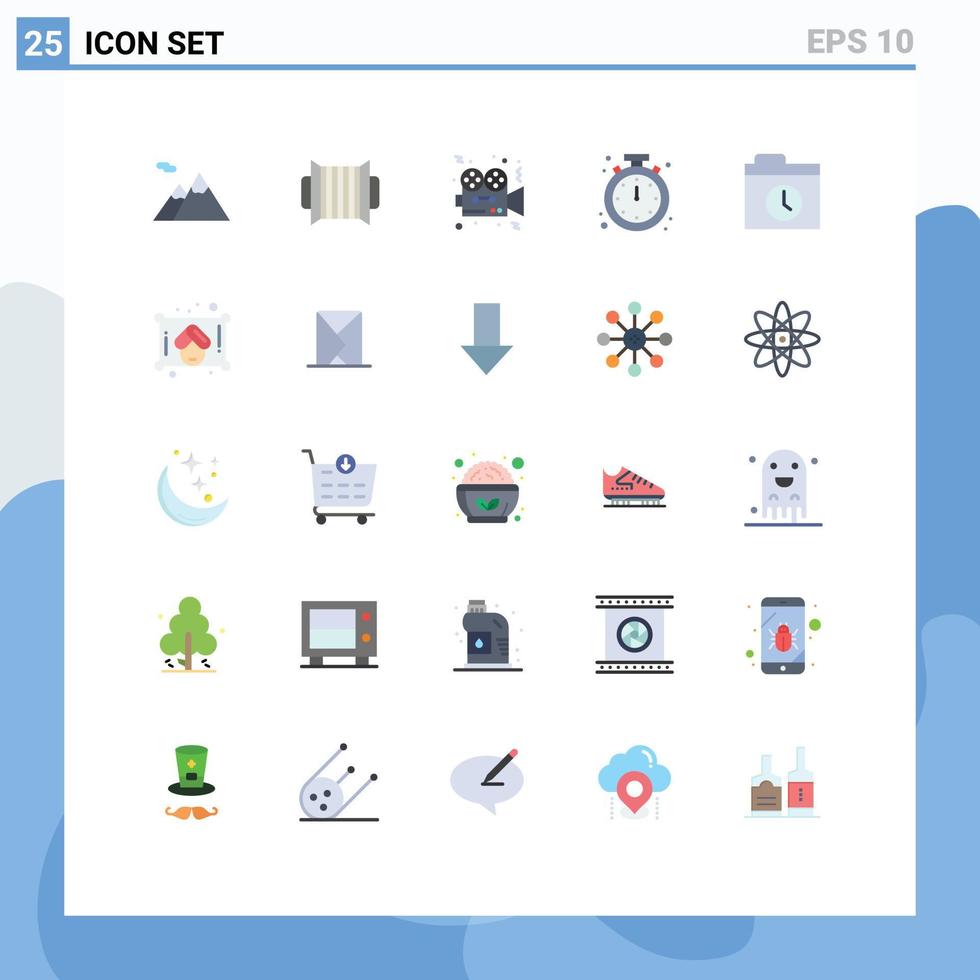 Stock Vector Icon Pack of 25 Line Signs and Symbols for backup mobile camera clock alarm Editable Vector Design Elements