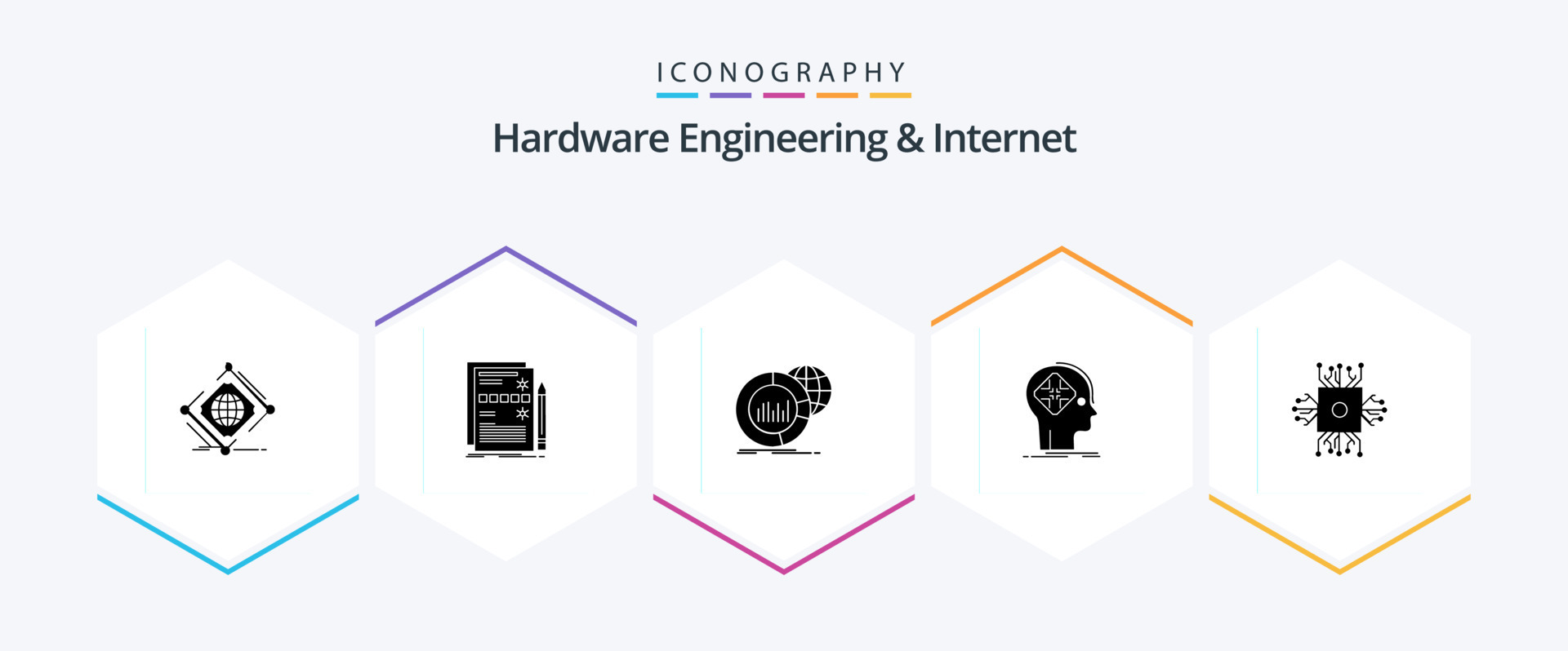 Hardware Engineering And 25 Glyph icon pack including future