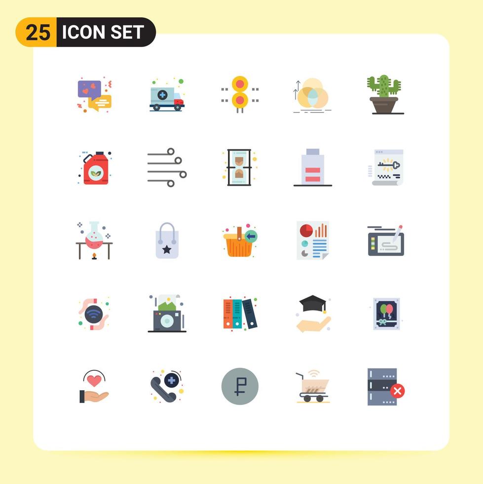 Universal Icon Symbols Group of 25 Modern Flat Colors of cactus measurement station alignment balance Editable Vector Design Elements