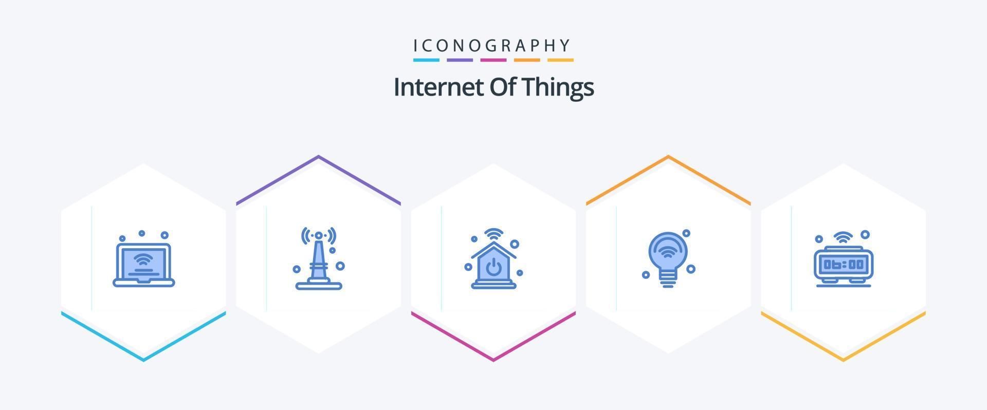 Internet Of Things 25 Blue icon pack including alarm. iot. things. internet of things. bulb vector