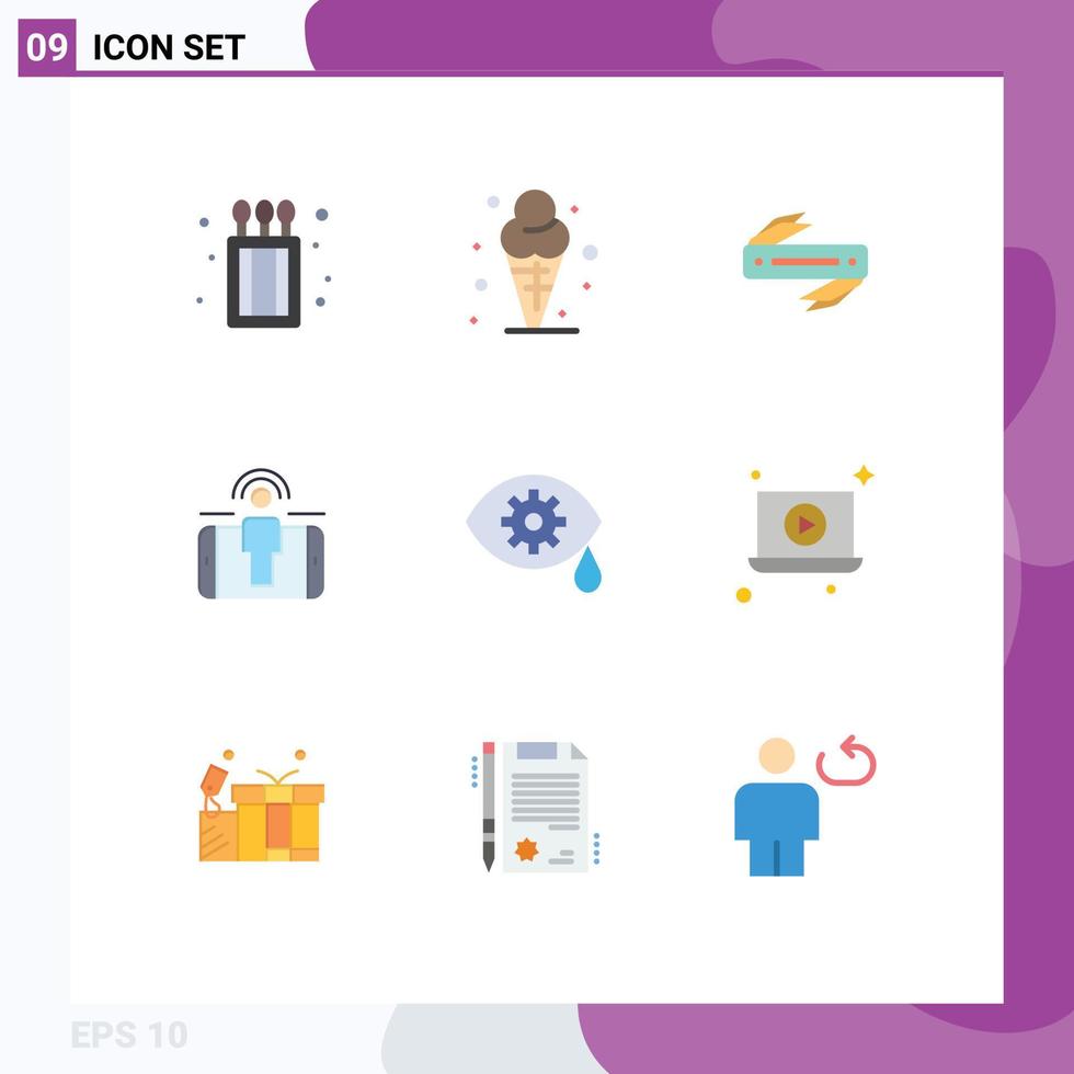 Set of 9 Modern UI Icons Symbols Signs for laser correction razor marketing user Editable Vector Design Elements
