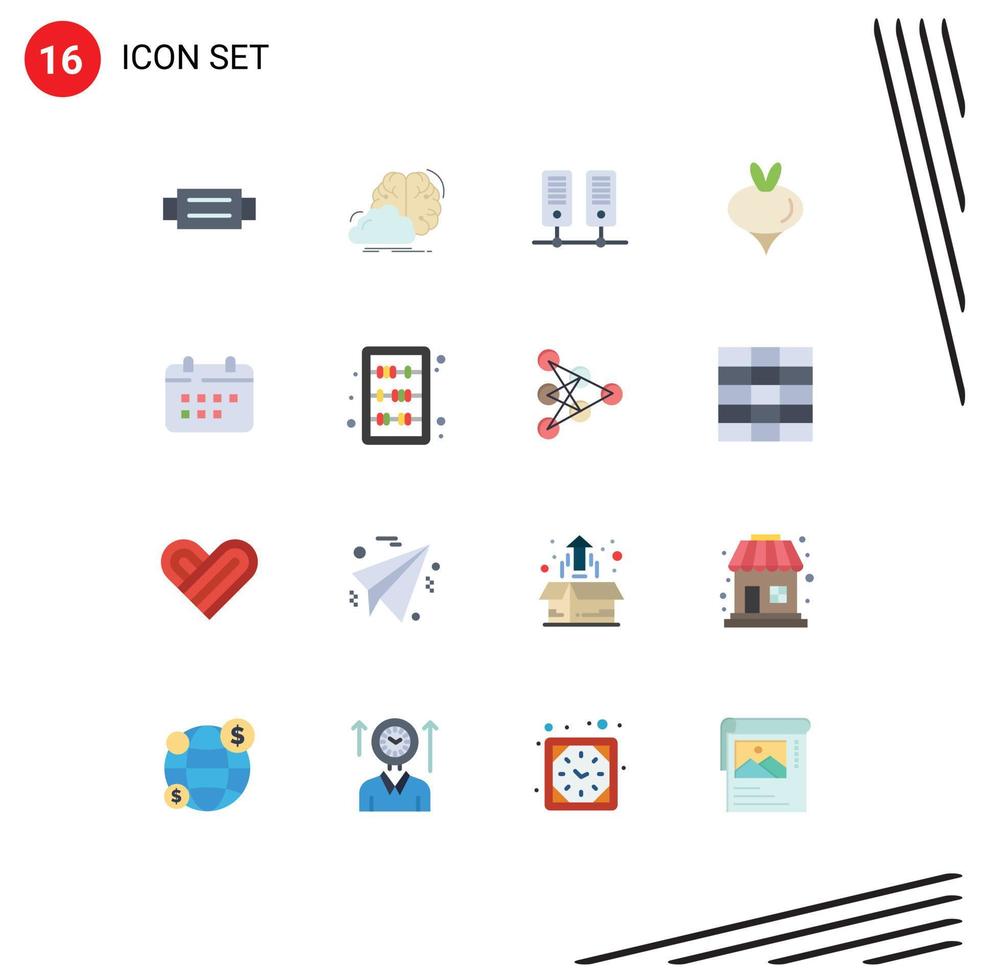 Stock Vector Icon Pack of 16 Line Signs and Symbols for schedule spring inspiration vegetable food Editable Pack of Creative Vector Design Elements