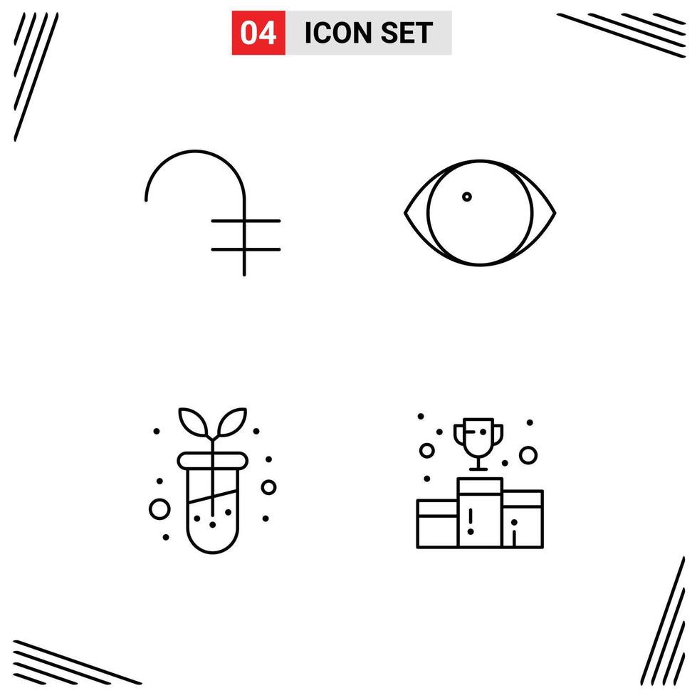 4 Line concept for Websites Mobile and Apps dram biology currency human award Editable Vector Design Elements
