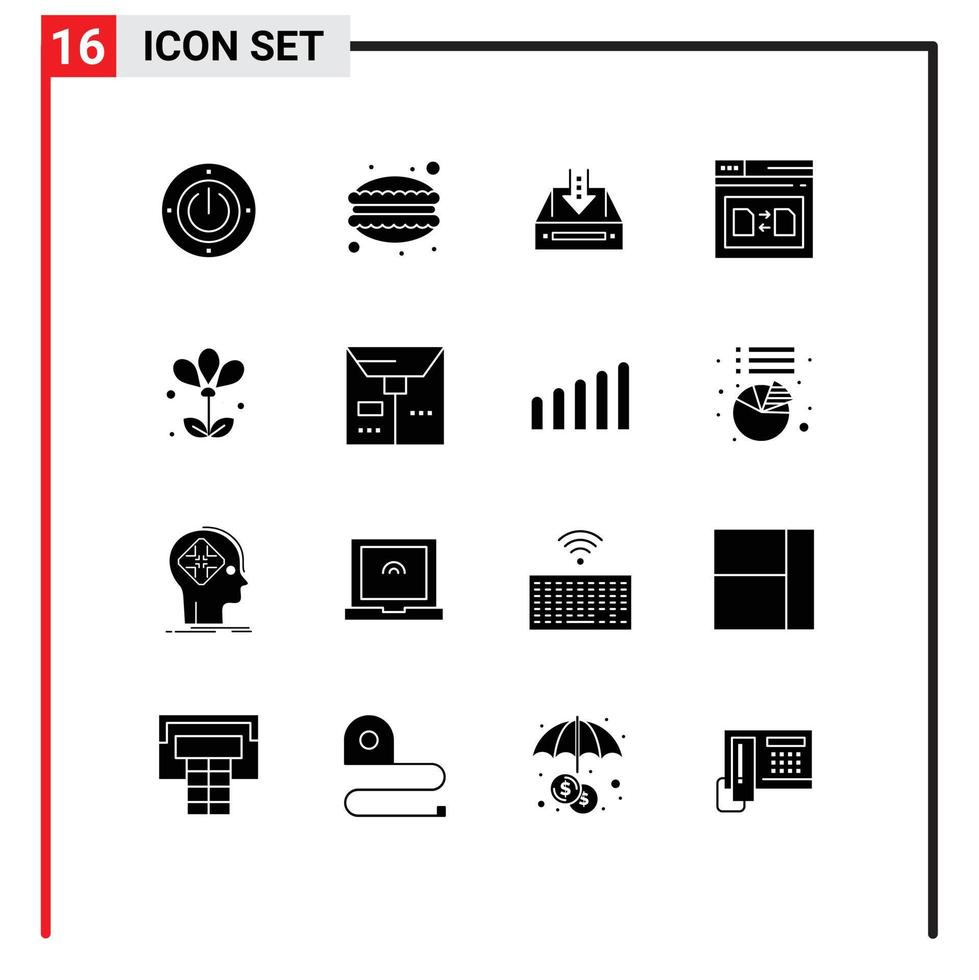 16 Creative Icons Modern Signs and Symbols of file secure inbox page empty Editable Vector Design Elements