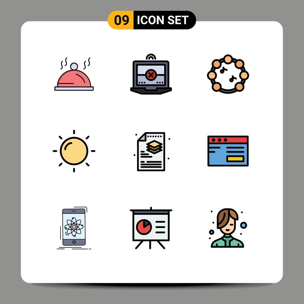 9 Creative Icons Modern Signs and Symbols of internet layers note file creative Editable Vector Design Elements