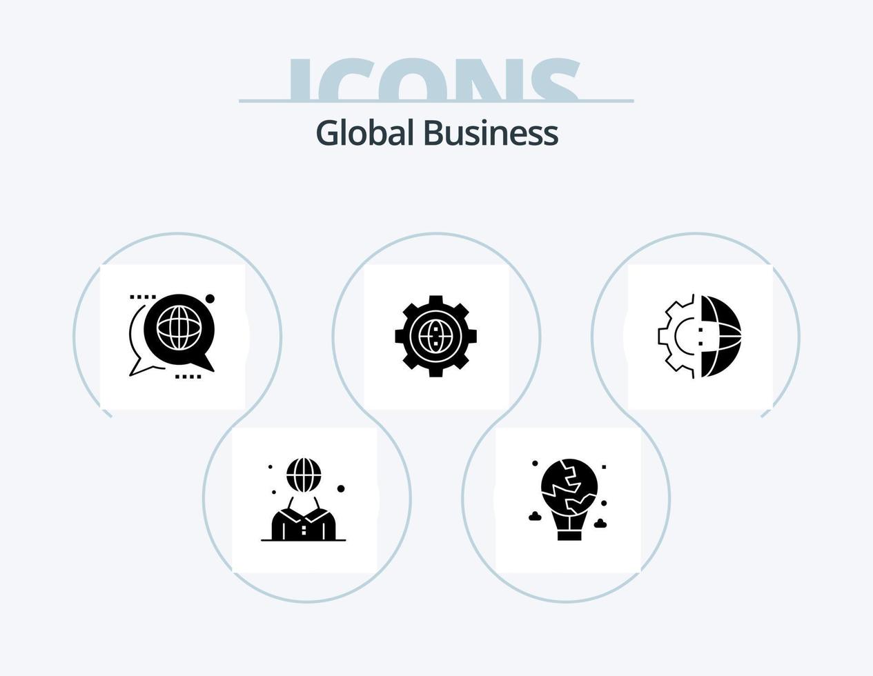 paquete de iconos de glifos de negocios globales 5 diseño de iconos. diseño. navegador. global. mensaje. foro vector