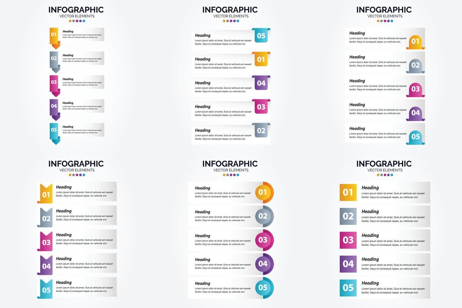 ilustración vectorial infografía conjunto de diseño plano para folleto publicitario y revista vector