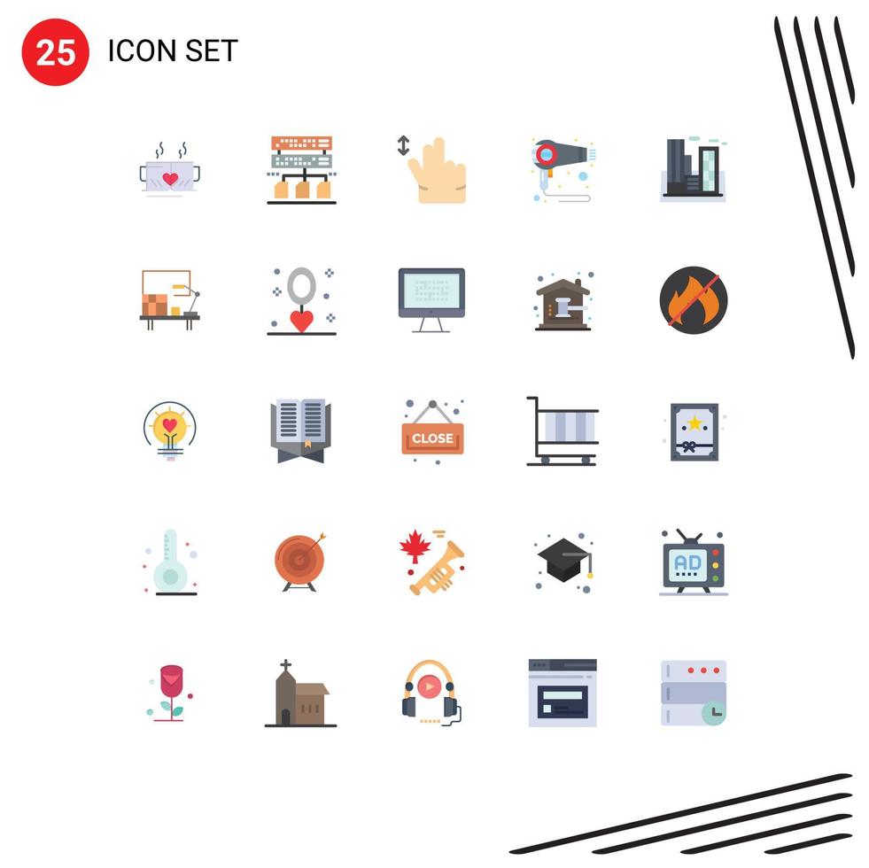 25 Universal Flat Colors Set for Web and Mobile Applications polution factory gesture machine fen Editable Vector Design Elements