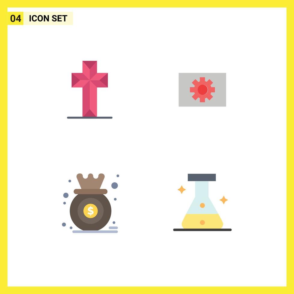User Interface Pack of 4 Basic Flat Icons of celebration chart easter setting graph Editable Vector Design Elements