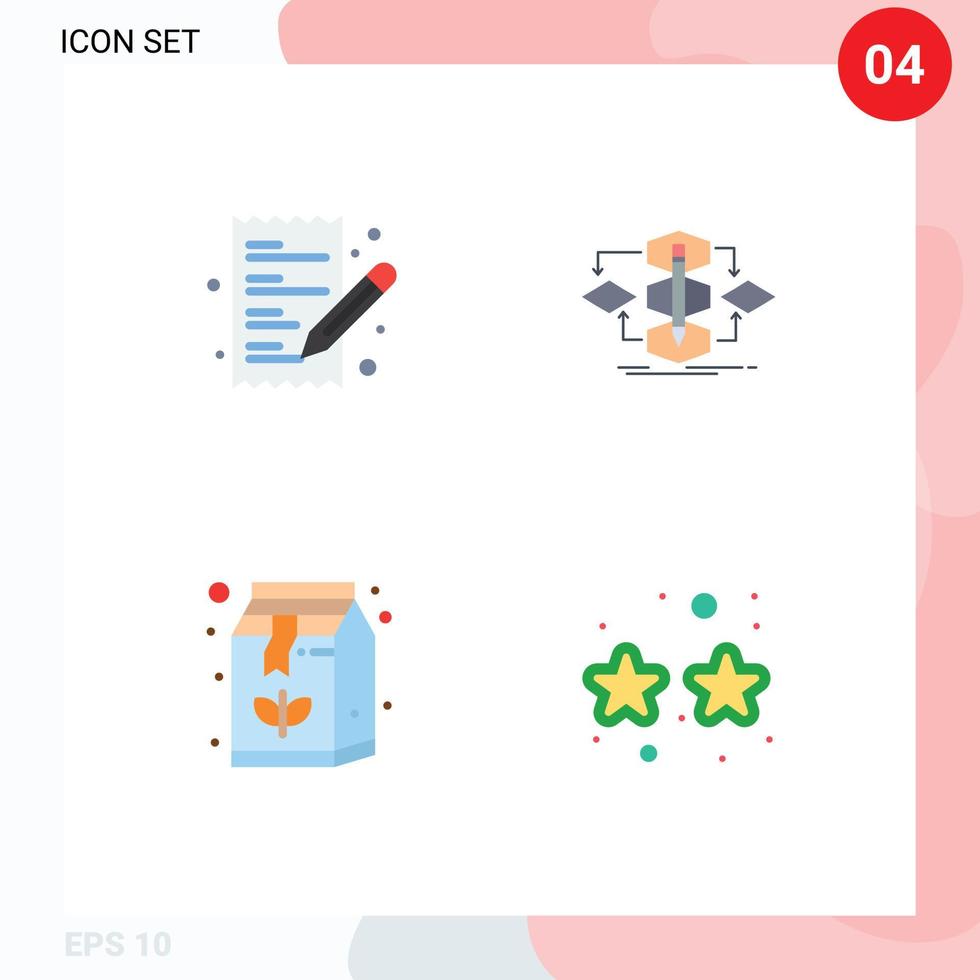 Universal Icon Symbols Group of 4 Modern Flat Icons of ecommerce beverage shopping method coffee Editable Vector Design Elements