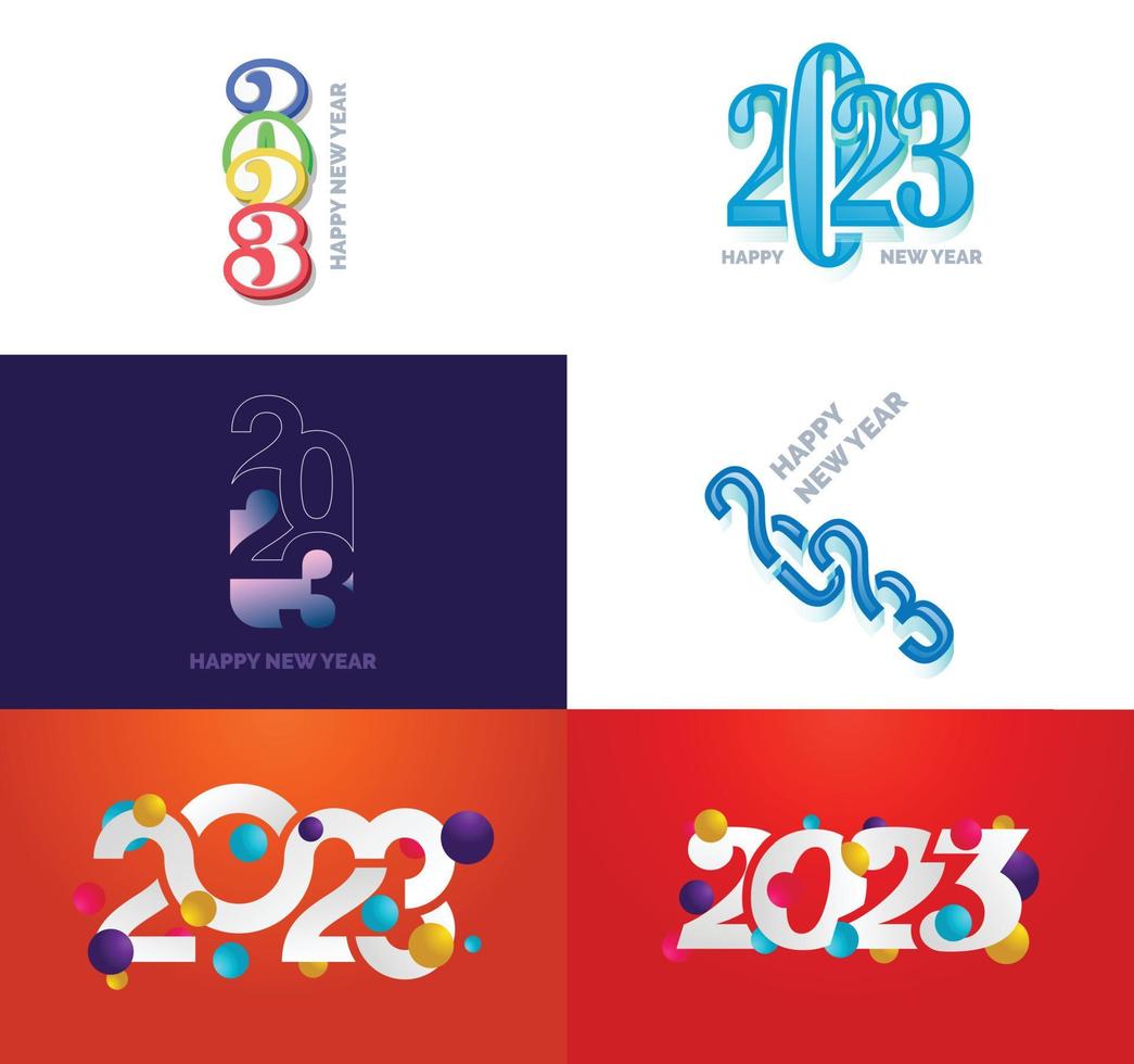 Big Set of 2023 Happy New Year logo text design 2023 number design template vector