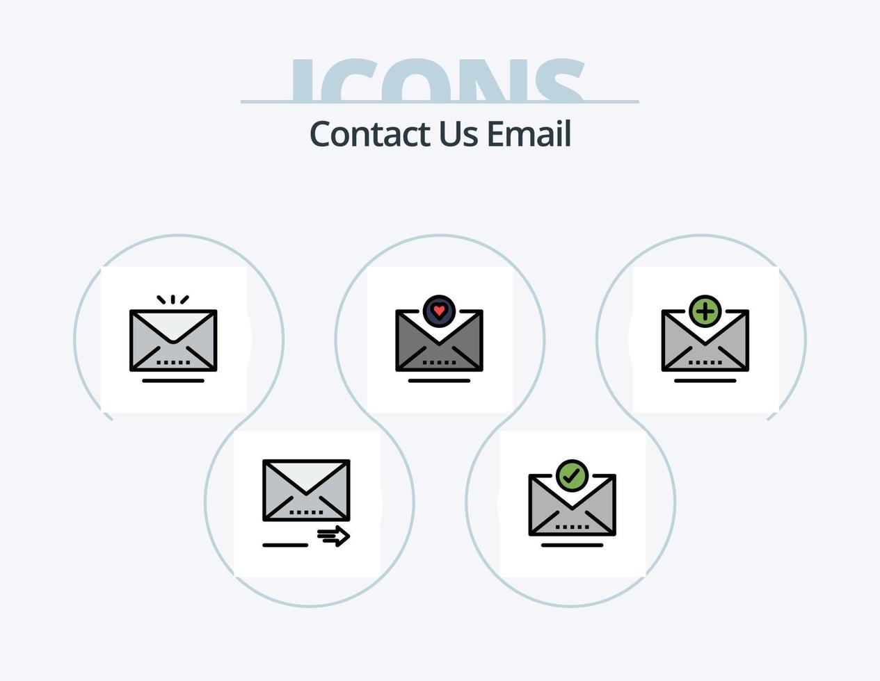 Email Line Filled Icon Pack 5 Icon Design. search. email. email. check. address vector