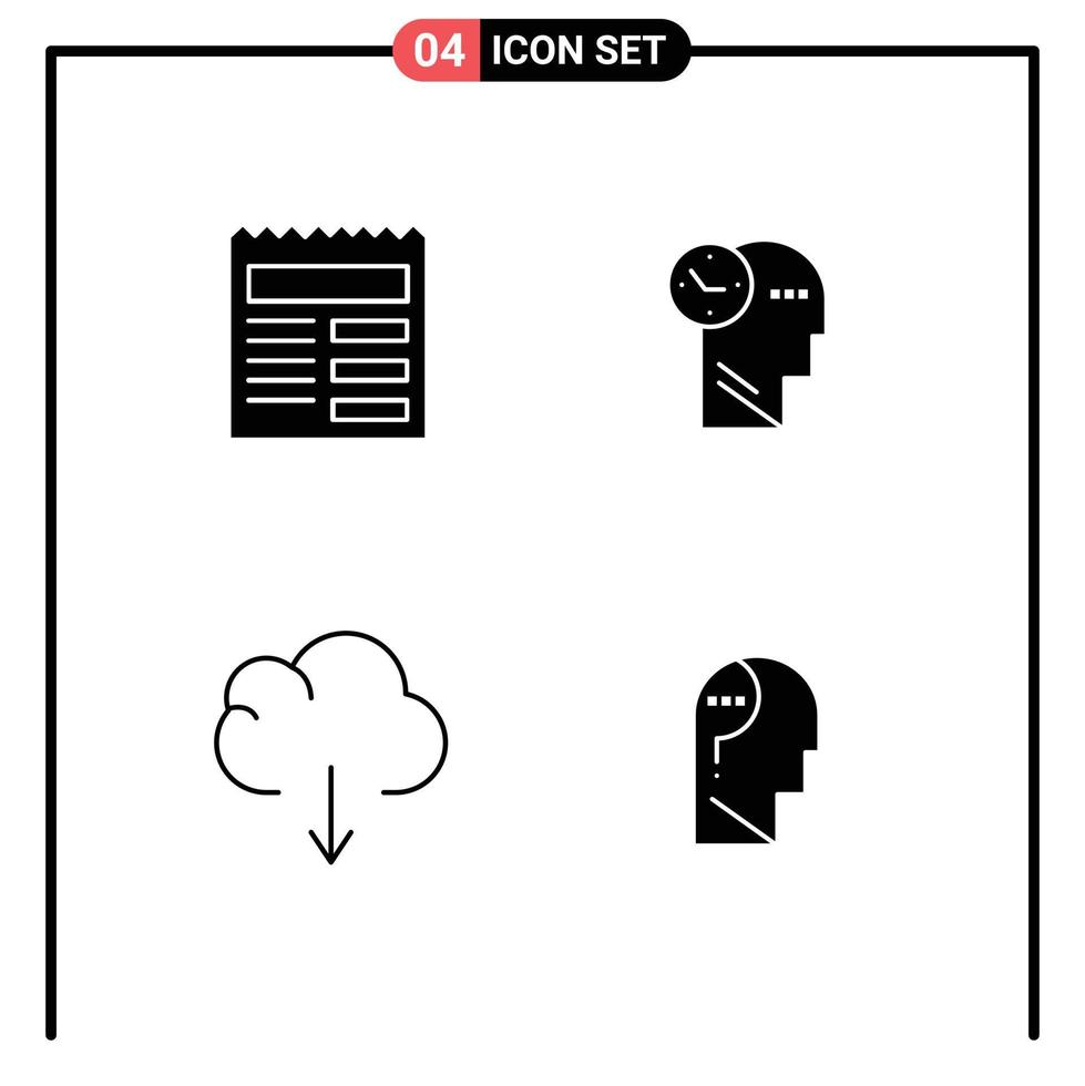 Stock Vector Icon Pack of Line Signs and Symbols for document data ui thoughts confuse Editable Vector Design Elements
