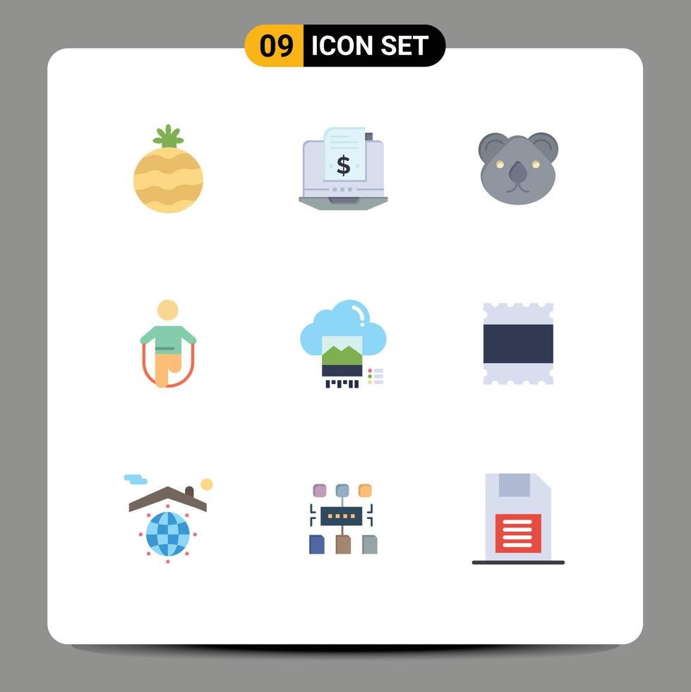 9 Universal Flat Colors Set for Web and Mobile Applications jpg skipping citysets rope jump Editable Vector Design Elements