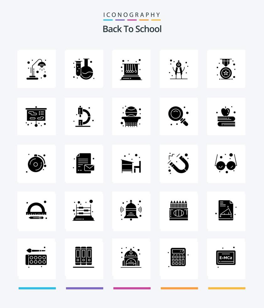 Creative Back To School 25 Glyph Solid Black icon pack  Such As education. award. movement. school. divider vector