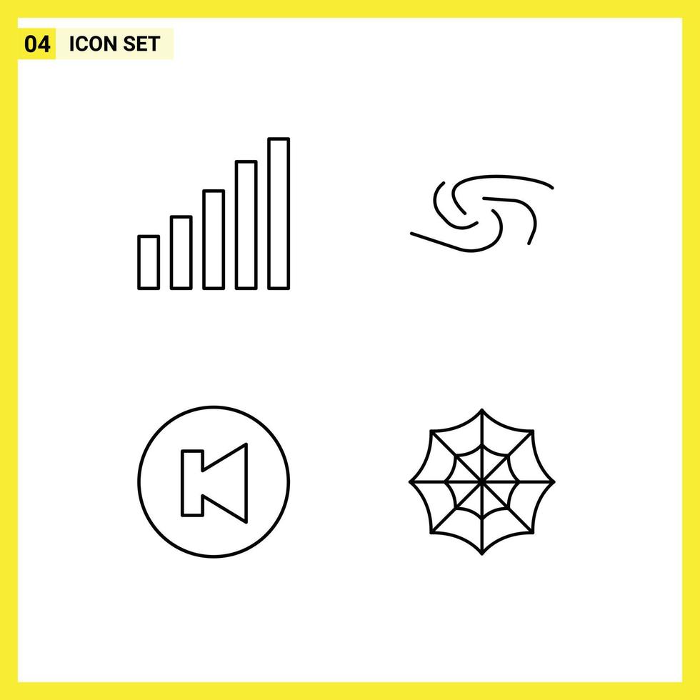 Set of 4 Commercial Filledline Flat Colors pack for connection previous syscoin crypto currency spider Editable Vector Design Elements