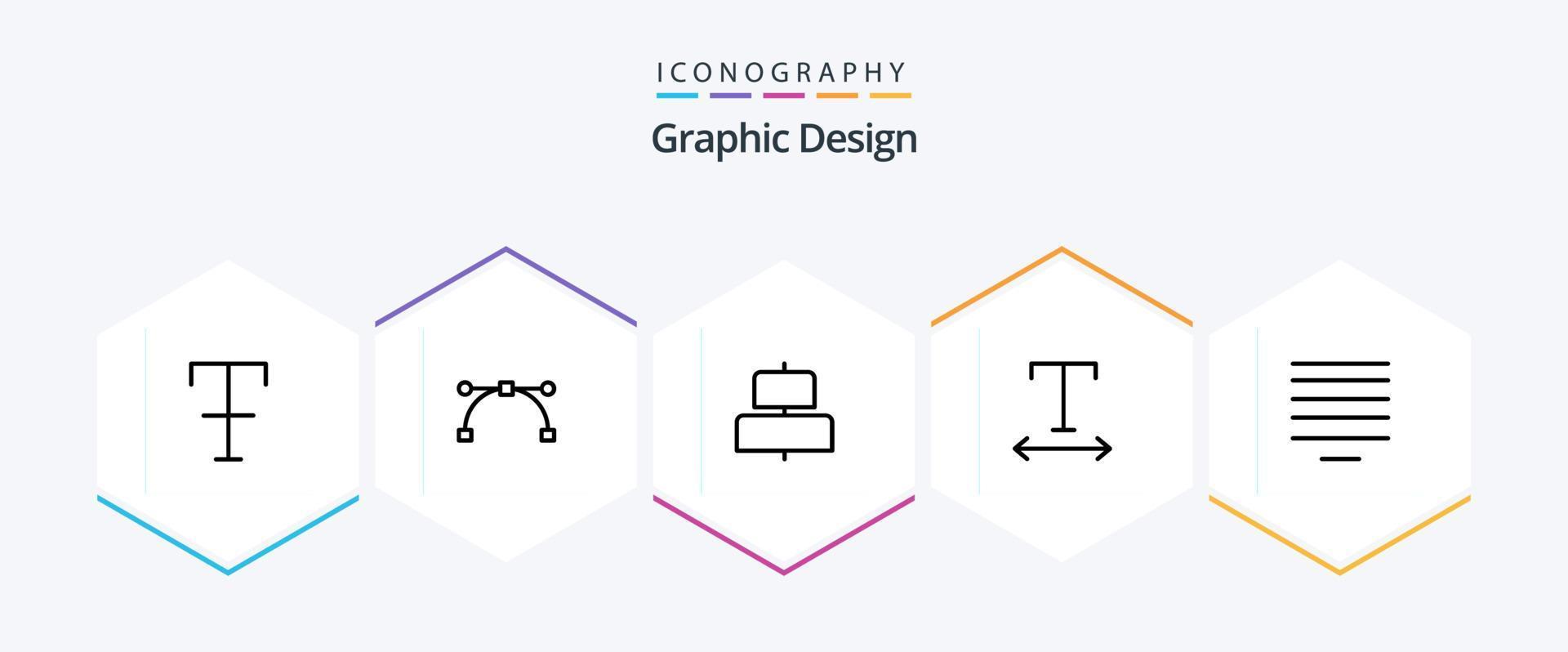 Design 25 Line icon pack including . horizontal. . center vector