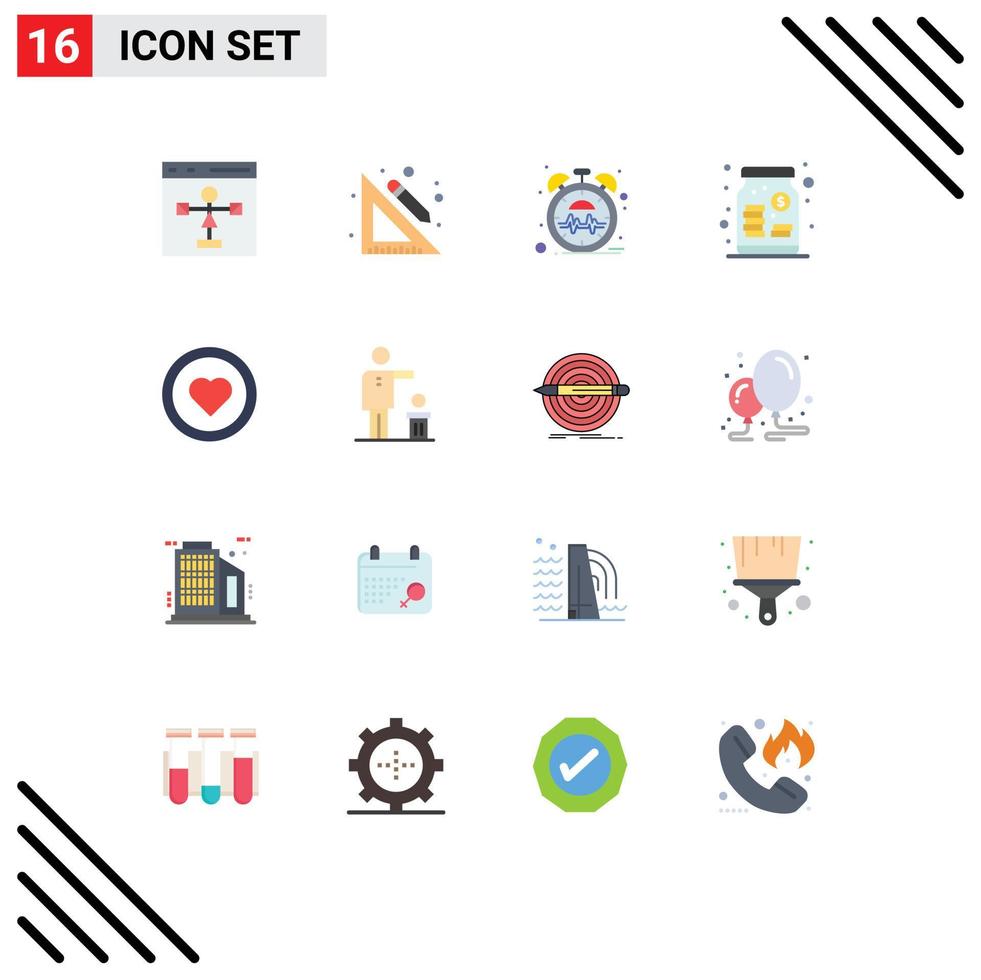 16 Creative Icons Modern Signs and Symbols of interface venture pencil money time Editable Pack of Creative Vector Design Elements