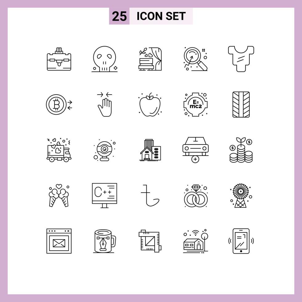 Modern Set of 25 Lines and symbols such as clothes baby love search market Editable Vector Design Elements