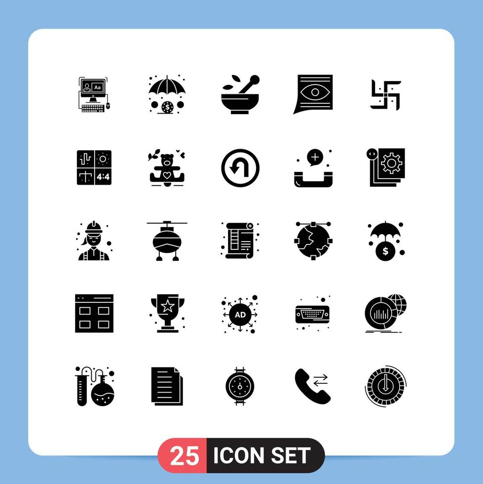 25 Universal Solid Glyphs Set for Web and Mobile Applications indian inbox medical email contact Editable Vector Design Elements